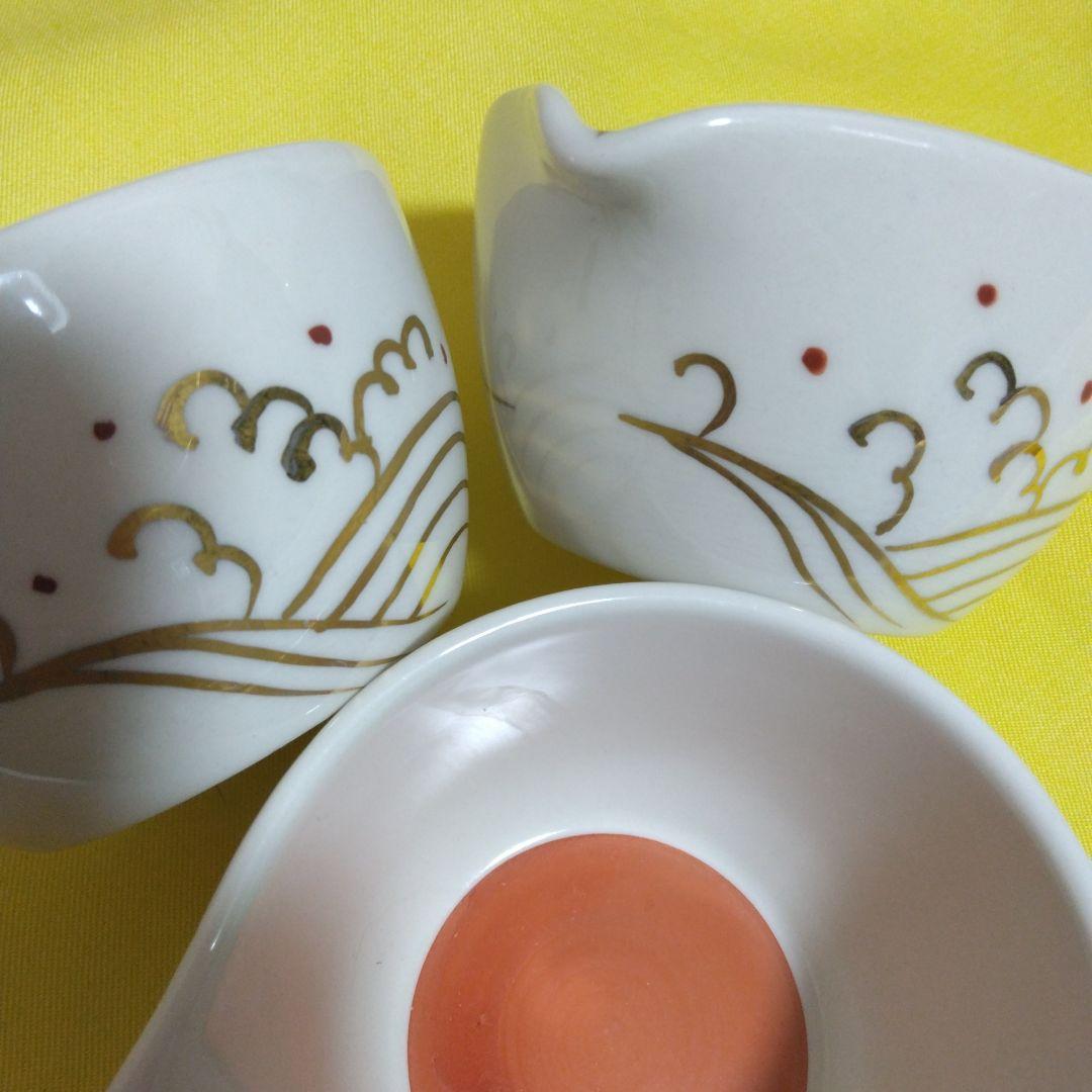 レトロ白地に手描き金色模様の注ぎ口付葛餡器 15個セット〔5個セットから可能］