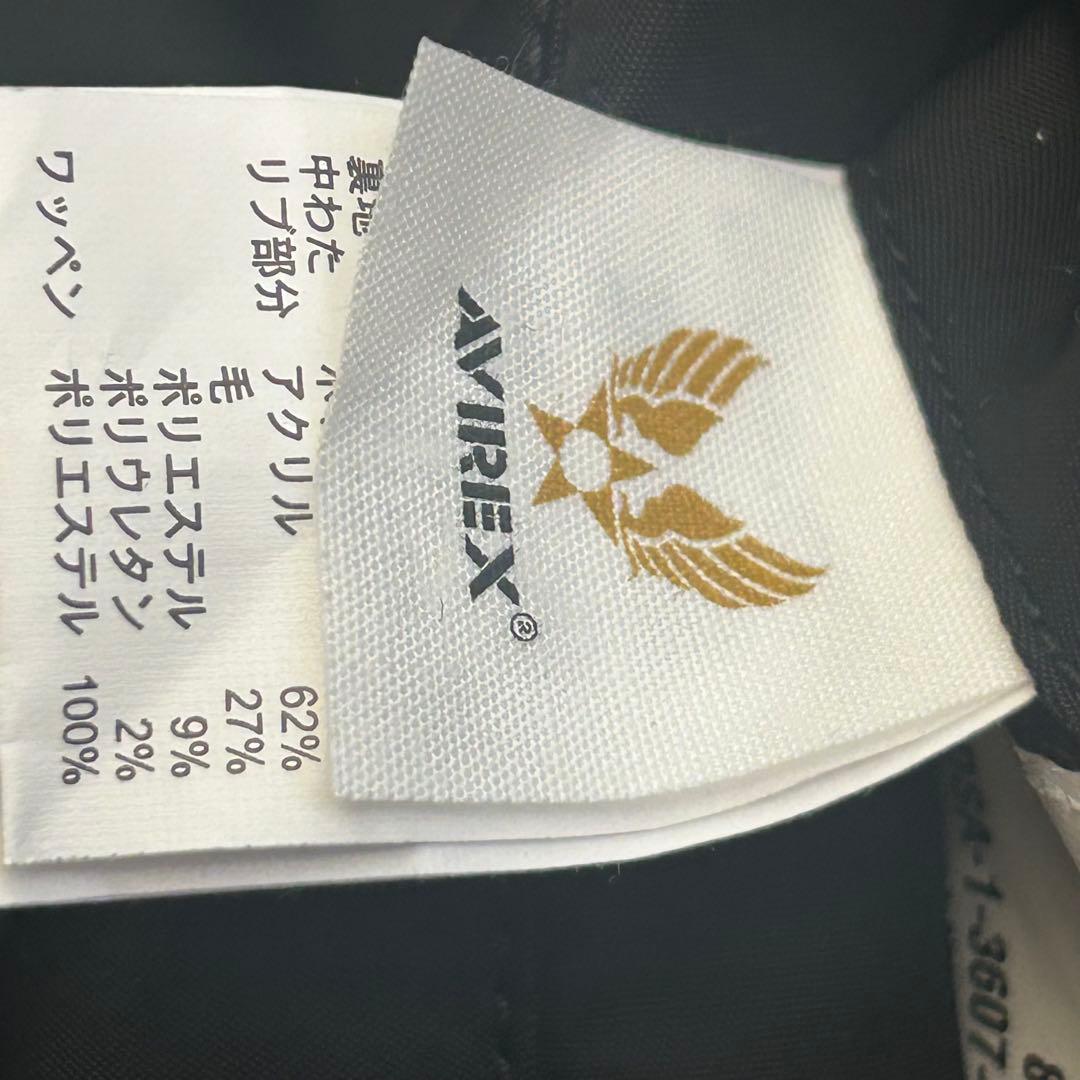 美品 AVIREX フライトジャケット アーチロゴ コマーシャルロゴ L 黒