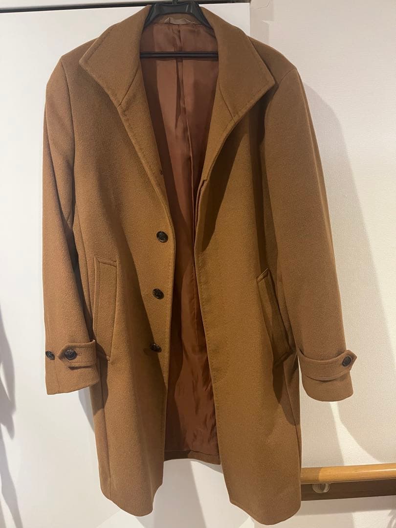 COMME CA ISM ブラウン チェスターコート Lサイズ