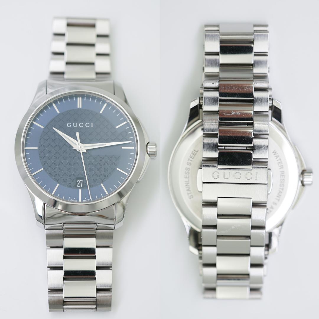 【稼働】GUCCI 126.4 Gタイムレス メンズ ネイビー文字盤 腕時計