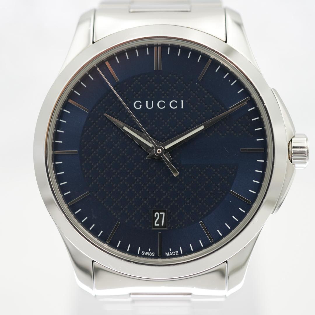 【稼働】GUCCI 126.4 Gタイムレス メンズ ネイビー文字盤 腕時計