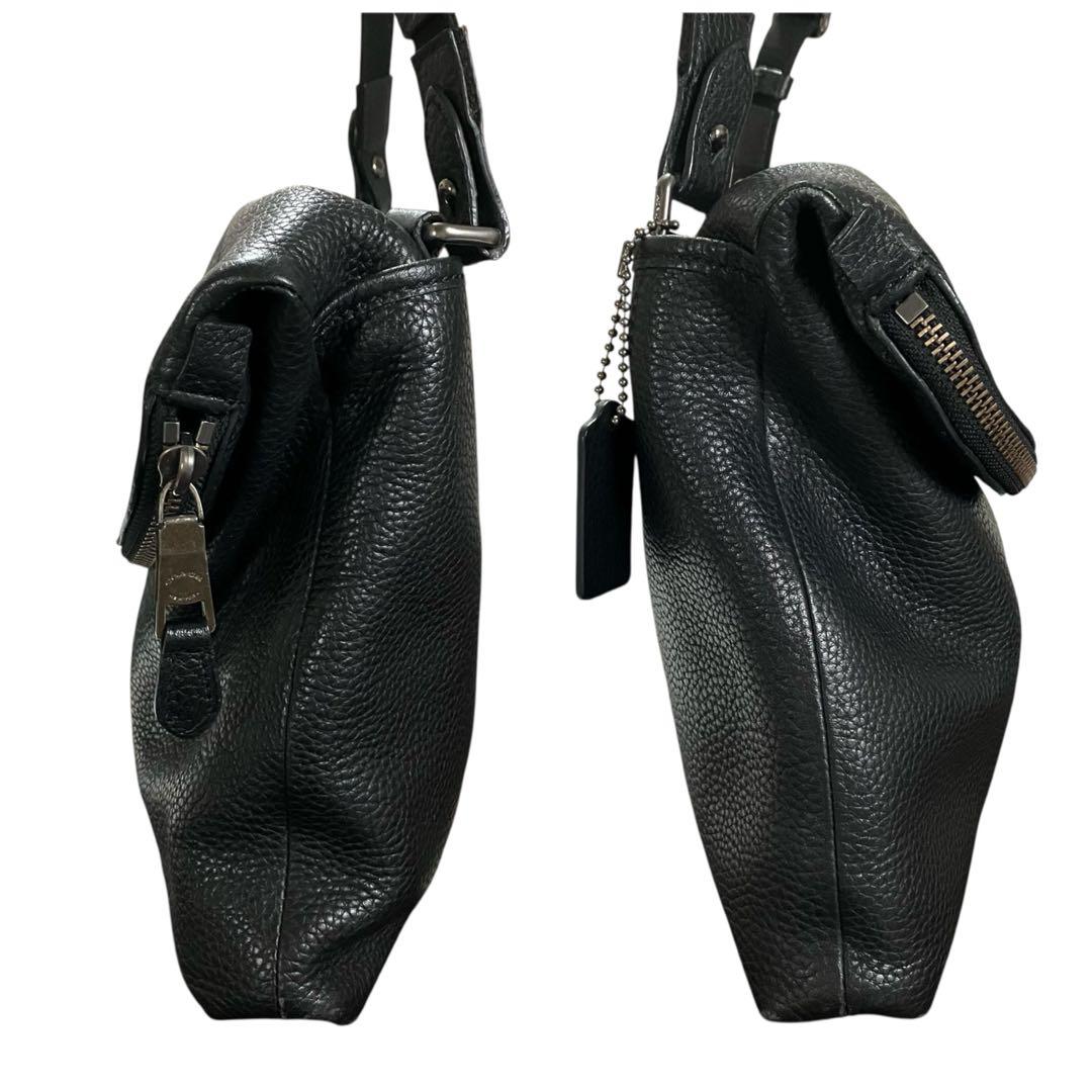 COACH コーチ クロスボディ ショルダーバッグ ブラック 黒 レザー