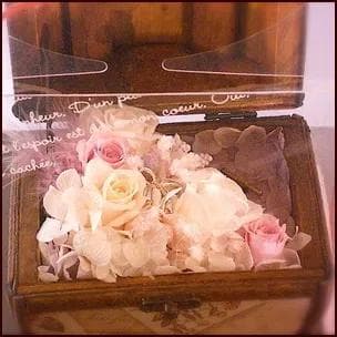 プリザーブドフラワーオルゴール　フラワーボックス　星に願いを