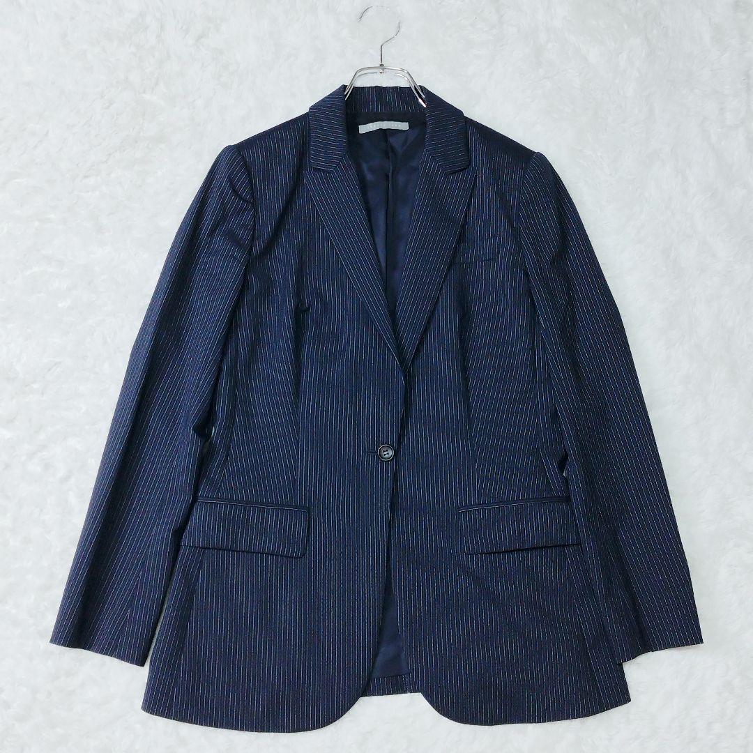 【極美品】セオリーリュクス パンツ スーツ セットアップ ネイビー ストライプ