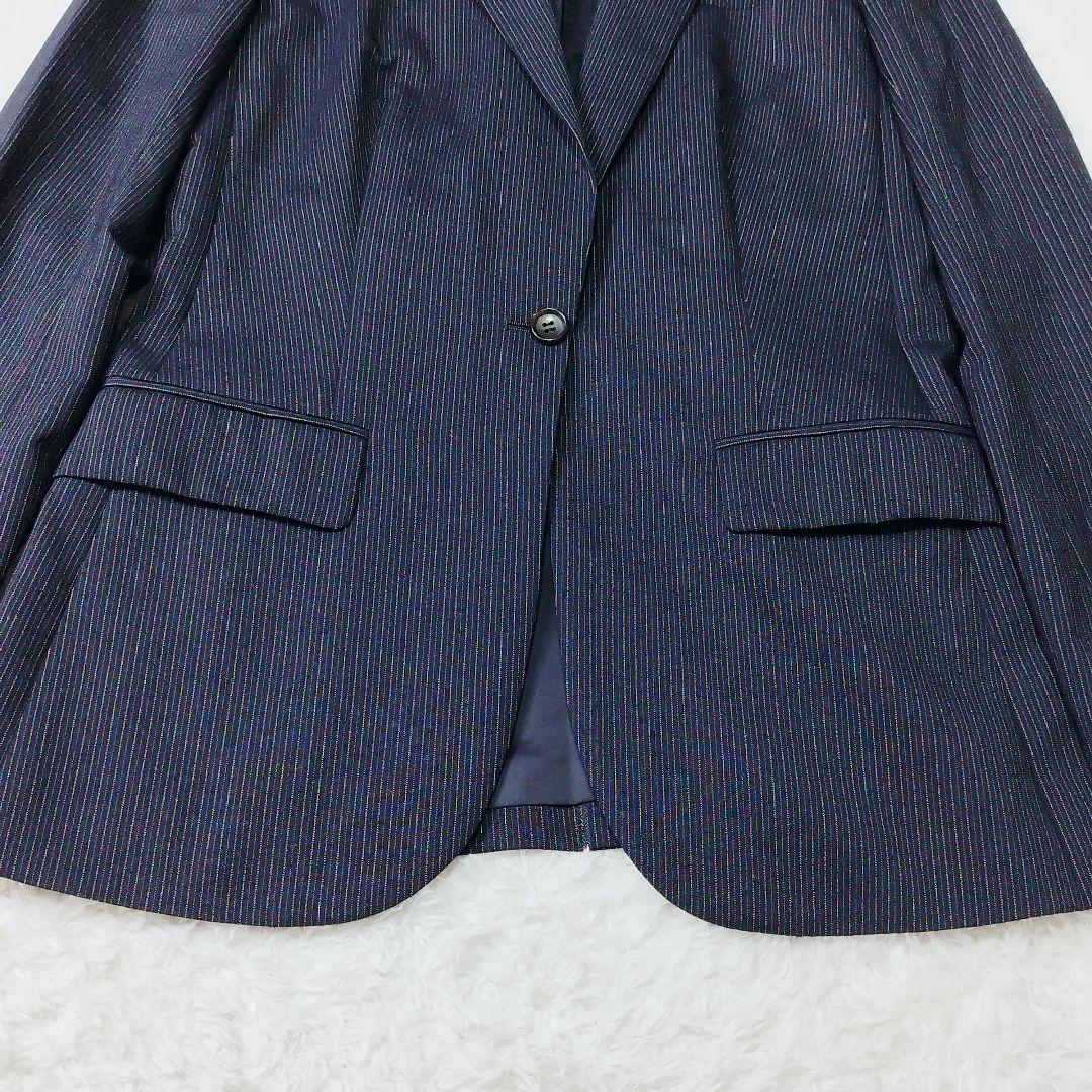 【極美品】セオリーリュクス パンツ スーツ セットアップ ネイビー ストライプ