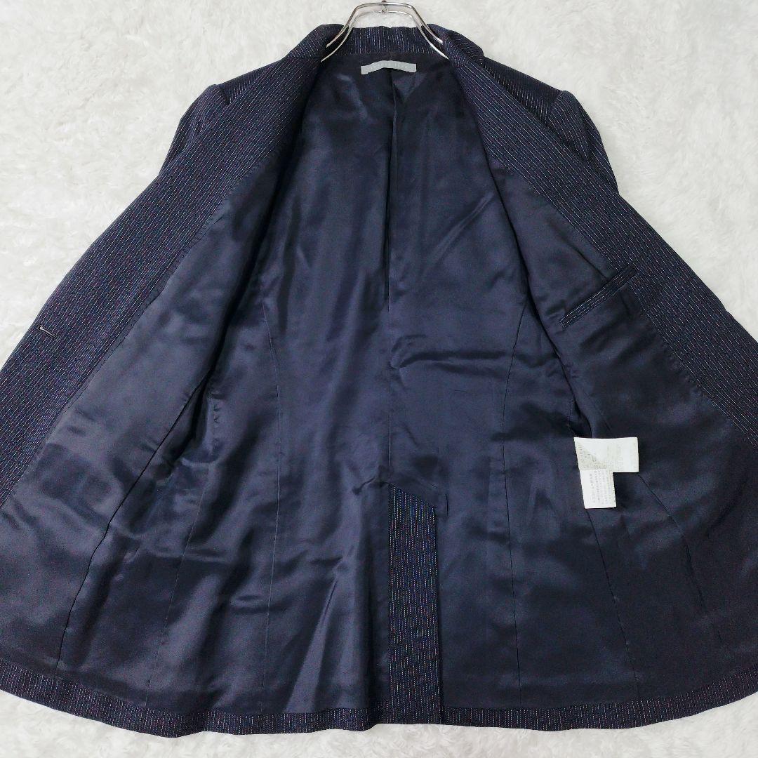 【極美品】セオリーリュクス パンツ スーツ セットアップ ネイビー ストライプ