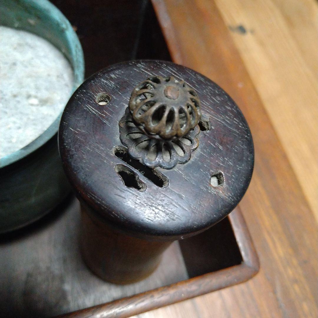 煙草盆　銀製煙管