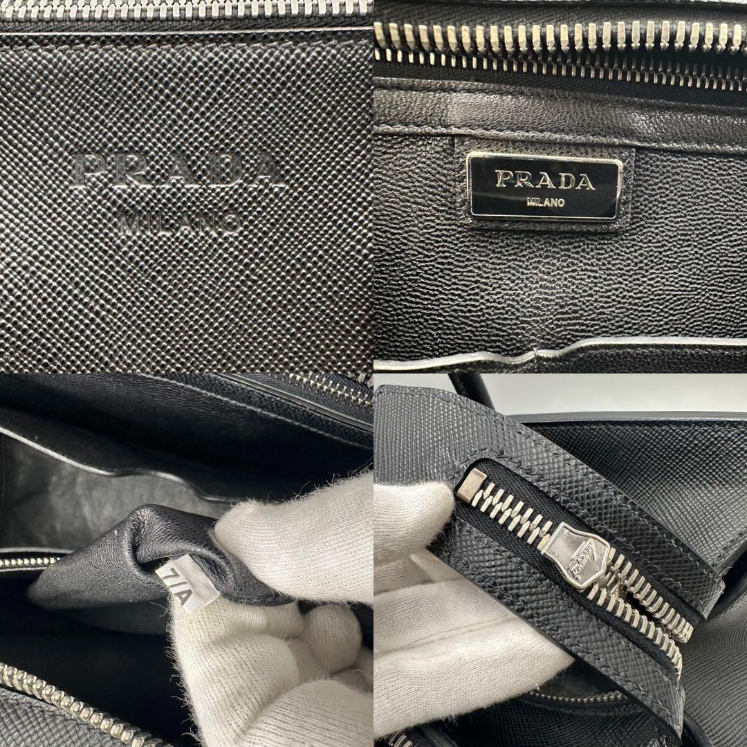 美品✨ PRADA 大容量 ボストン トートバッグ サフィアーノレザー ビジネス