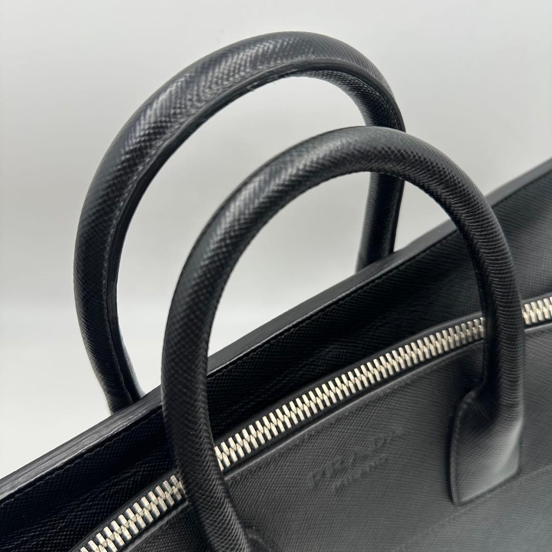 美品✨ PRADA 大容量 ボストン トートバッグ サフィアーノレザー ビジネス