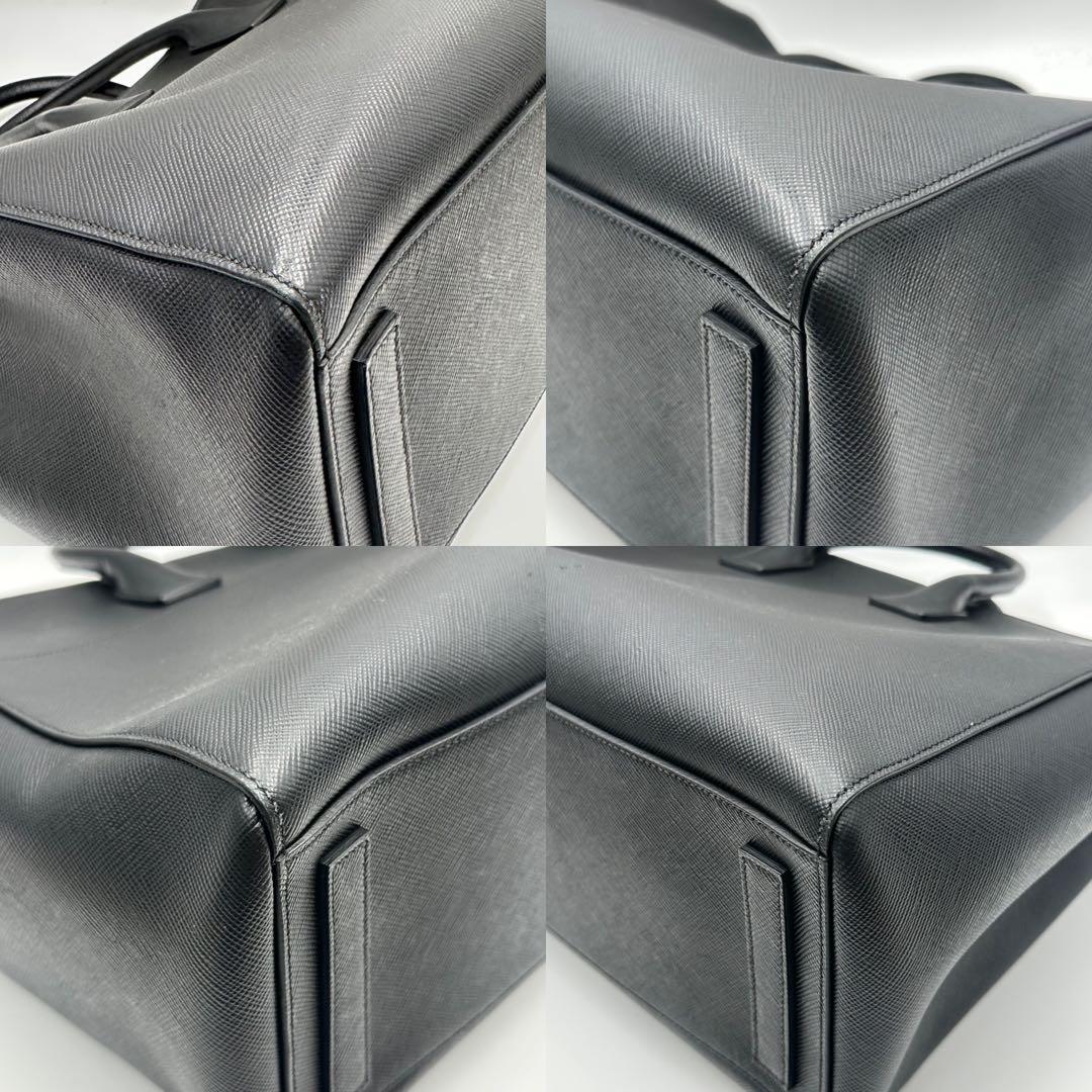 美品✨ PRADA 大容量 ボストン トートバッグ サフィアーノレザー ビジネス