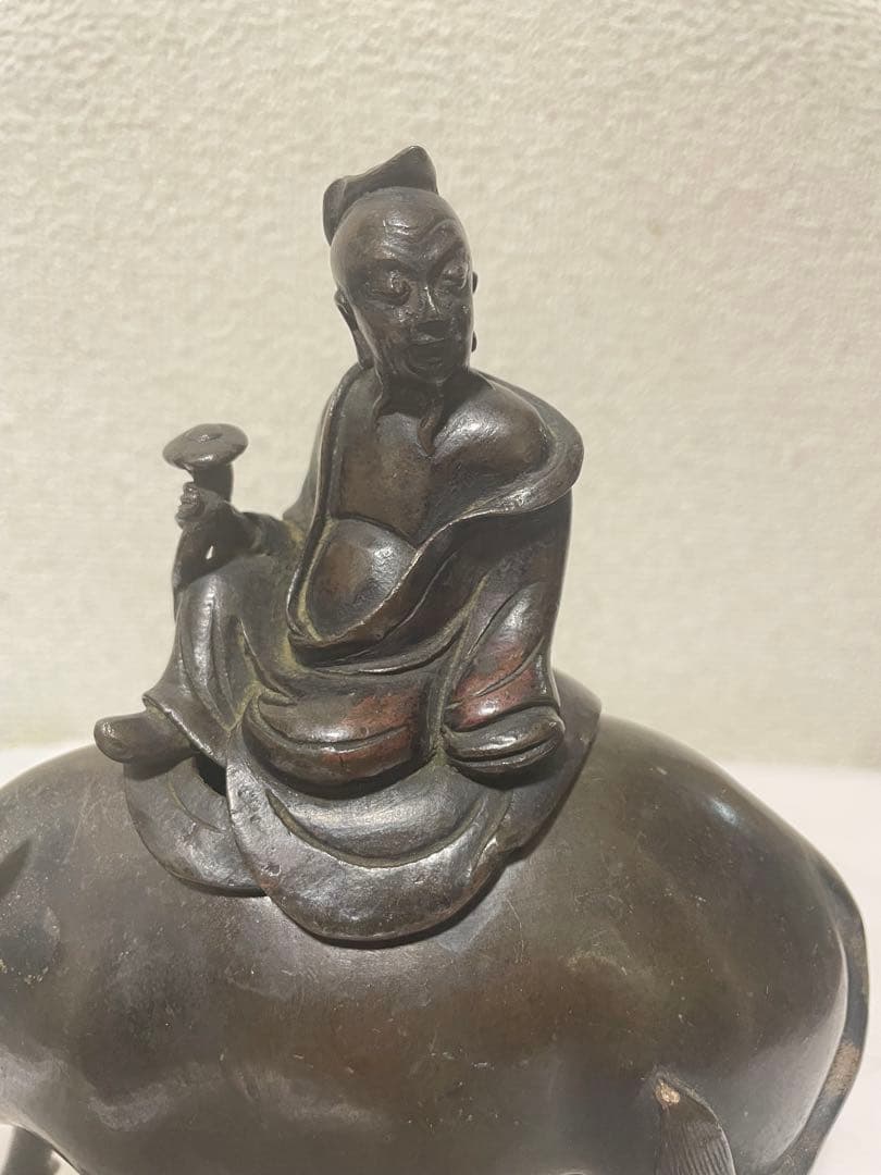 古銅香炉　寿老人　アンティーク　古道具　置物