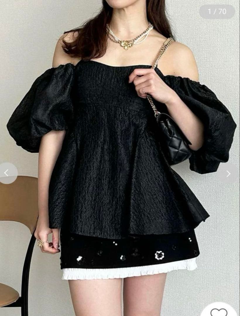 LILY BROWN（リリー ブラウン）3wayシアージャガードペプラムブラウス