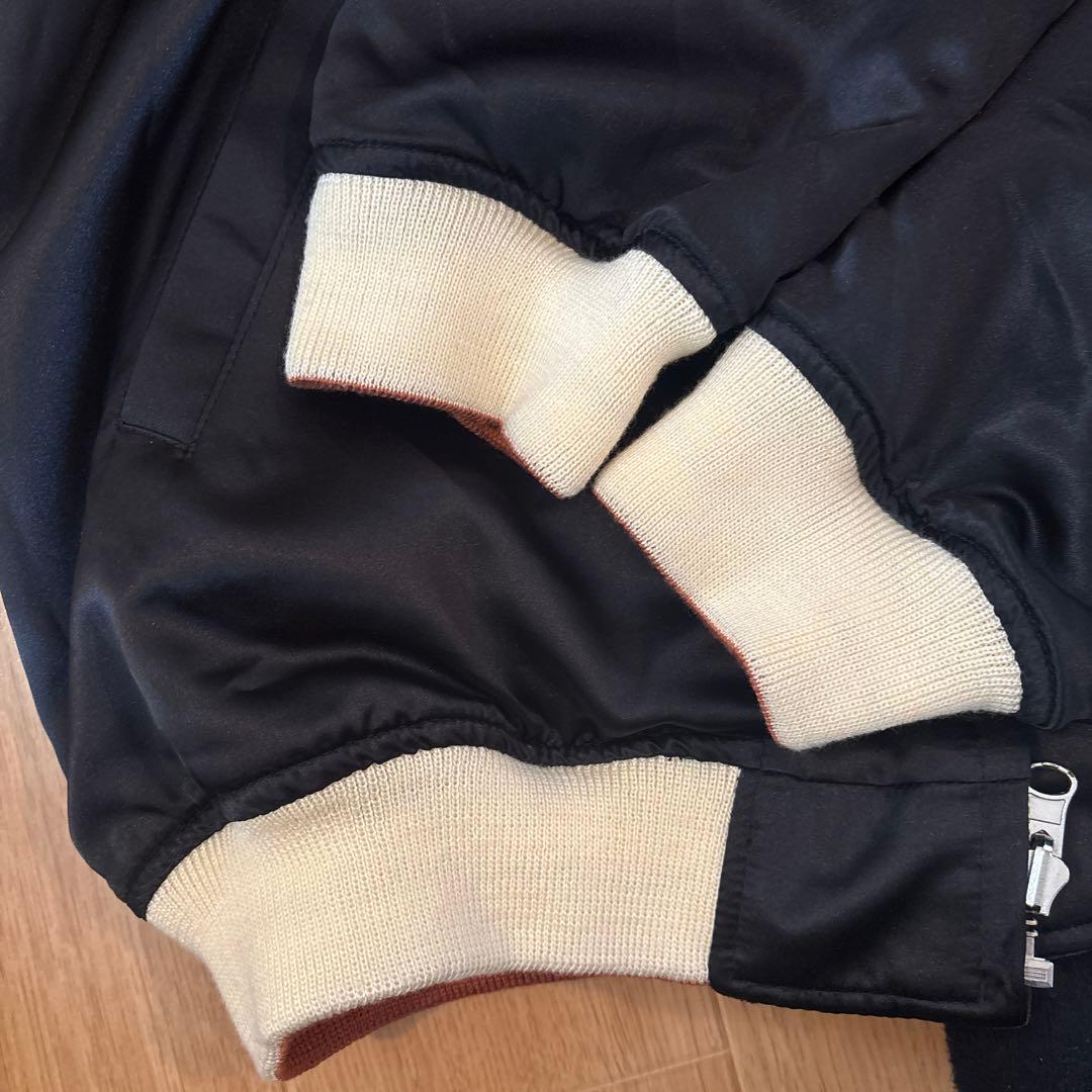 ピークドイエロー　リバーシブルスカジャン　ボーカル刺繍　別珍