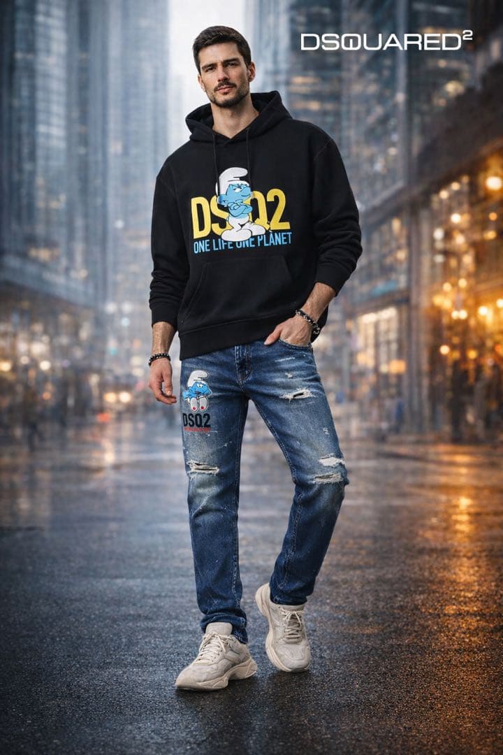 値下げ！超美品！dsquared2 スマーフコラボパーカーL