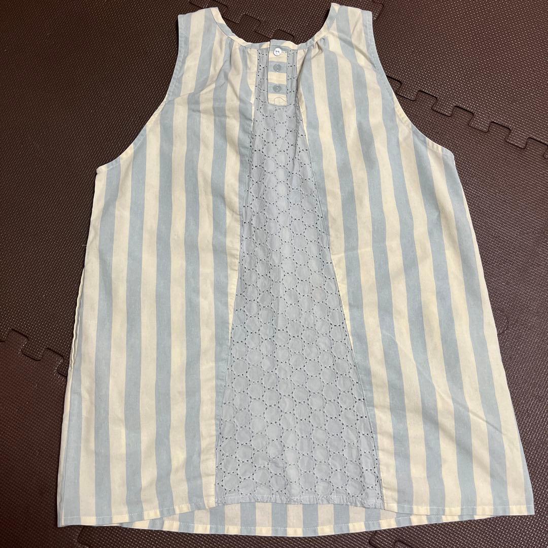 くまのがっこう　レース　ストライプ　エプロン　サックス　保育士