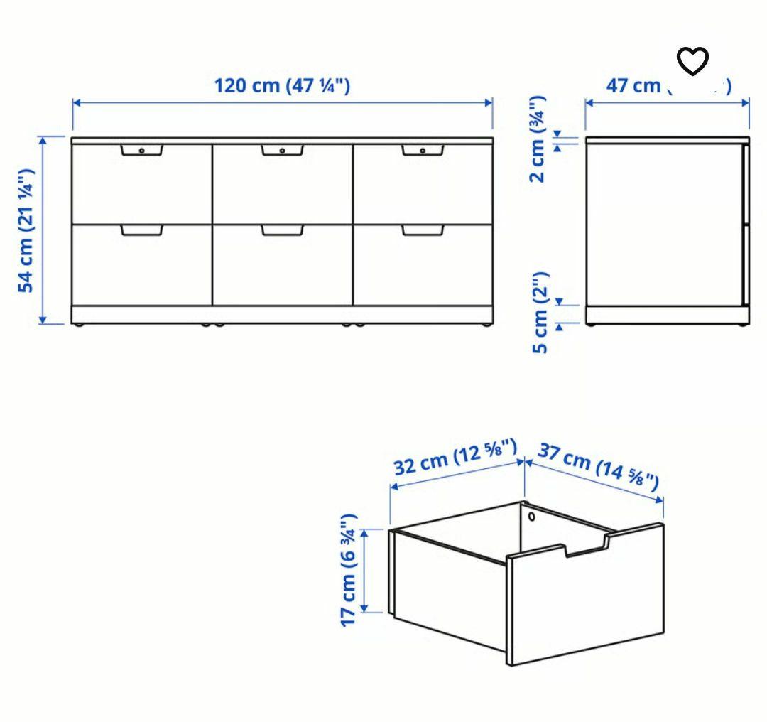 IKEA　ノールドリ　ホワイト 6引き出しチェスト 引き取り限定