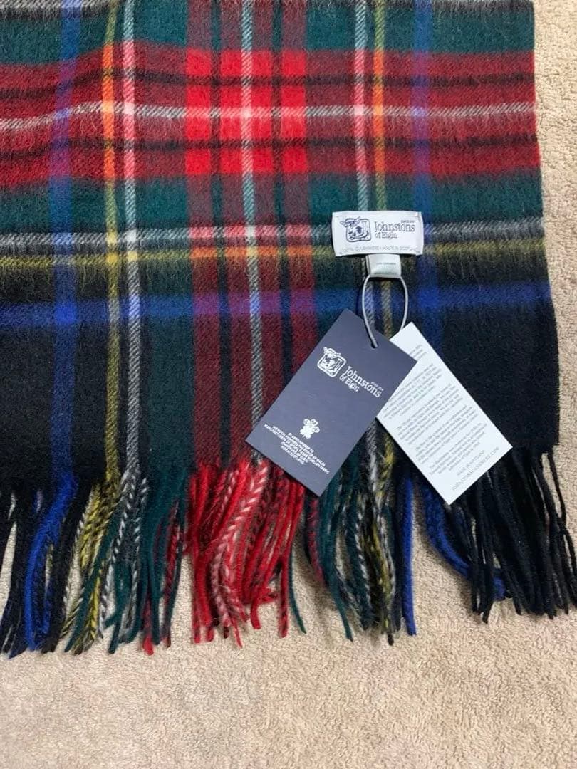 m*i様 美品 ジョンストンズ カシミヤ大判ストール ブラックスチュアート