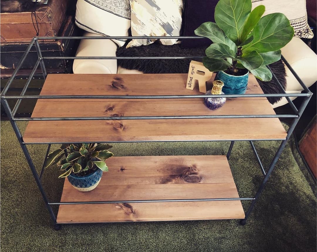 アイアン家具　レコードラック　シェルフ  男前　無骨　ハンドメイド　モダン