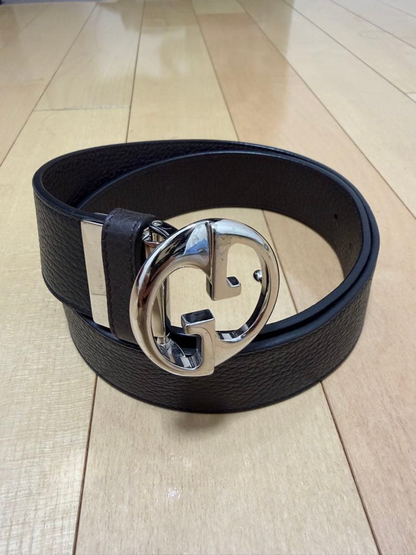 グッチ GUCCI メンズベルト/リバーシブル ブラック ブラウン 449715