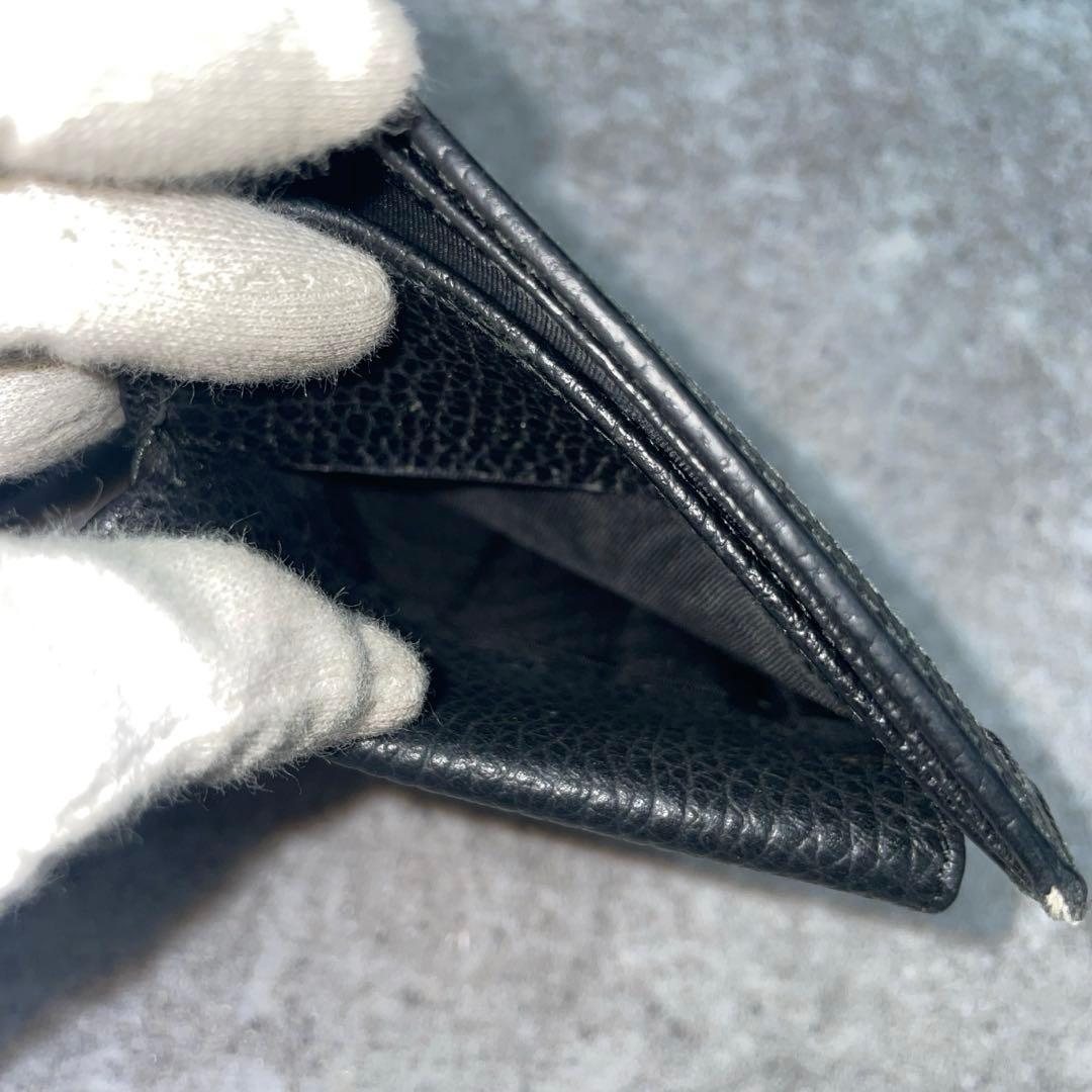 【美品】GUCCI グッチ 折り財布 黒 ブラック キャンバス GG総柄