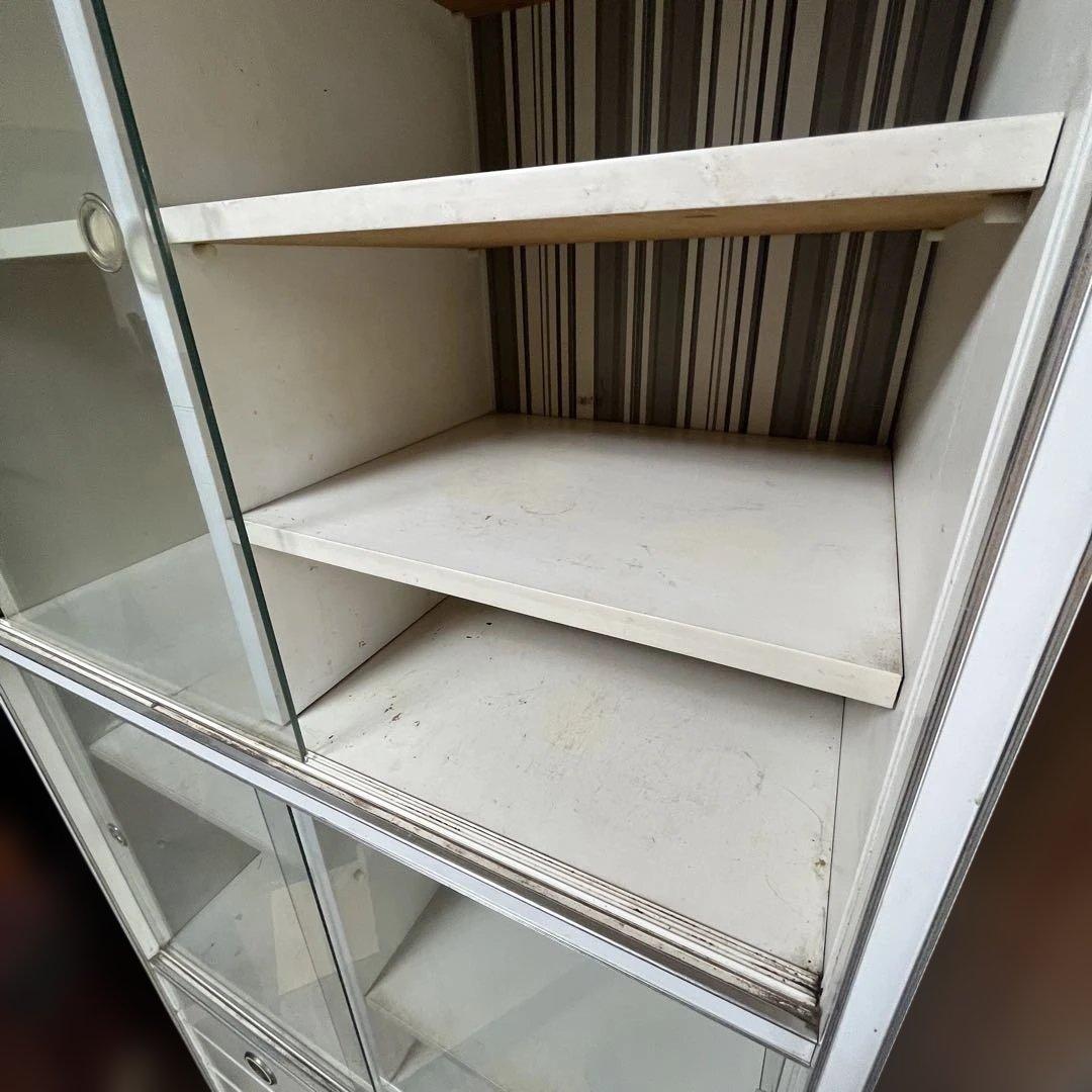 昭和レトロ 食器棚 ガラス戸 キャビネット 収納棚 飾り棚 古家具