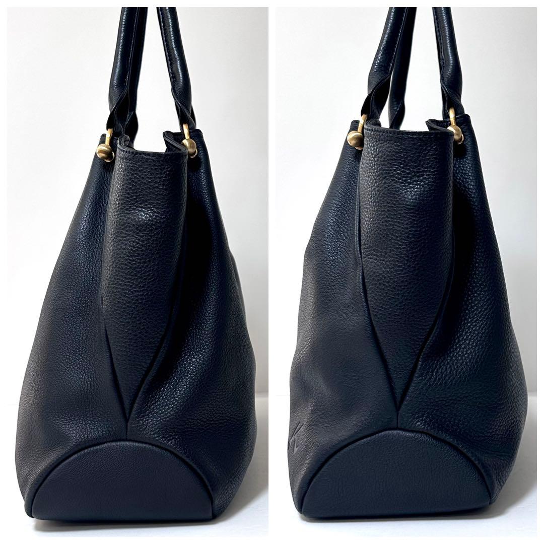 【美品】kitamura セミショルダーバッグ 本革 軽量 ビジネスバッグ