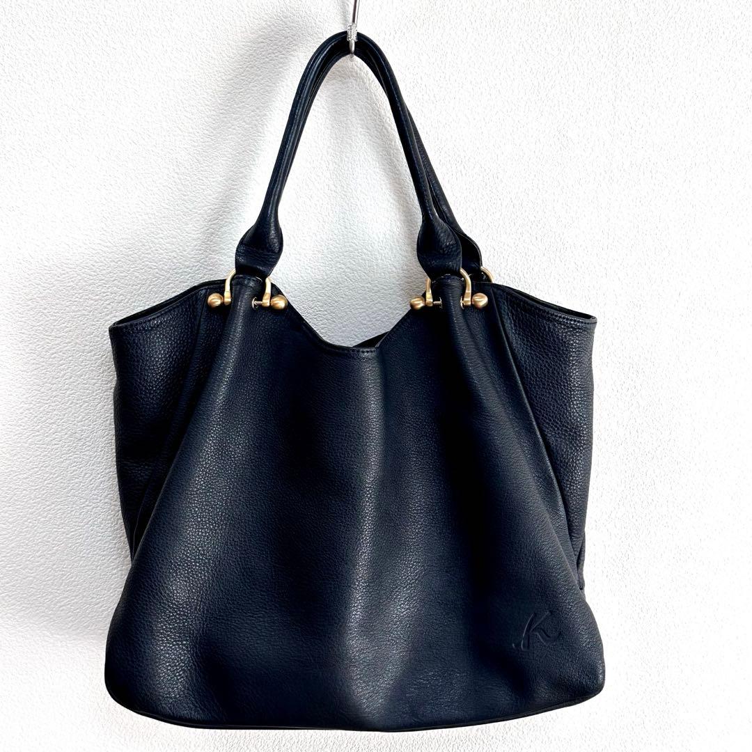 【美品】kitamura セミショルダーバッグ 本革 軽量 ビジネスバッグ