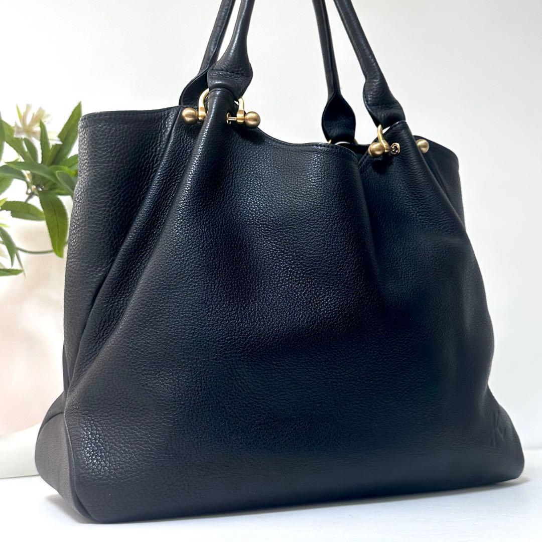 【美品】kitamura セミショルダーバッグ 本革 軽量 ビジネスバッグ