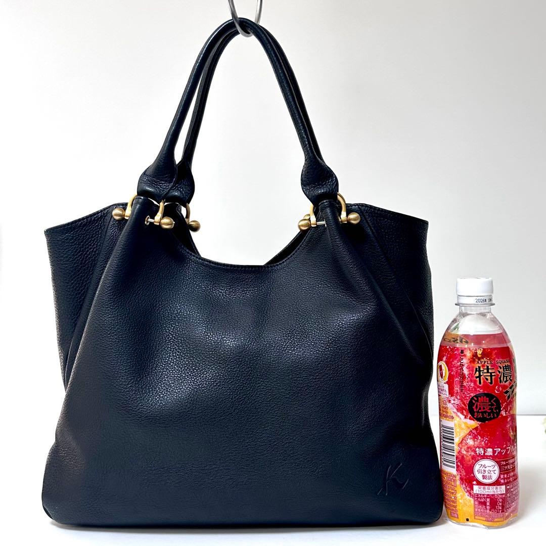 【美品】kitamura セミショルダーバッグ 本革 軽量 ビジネスバッグ