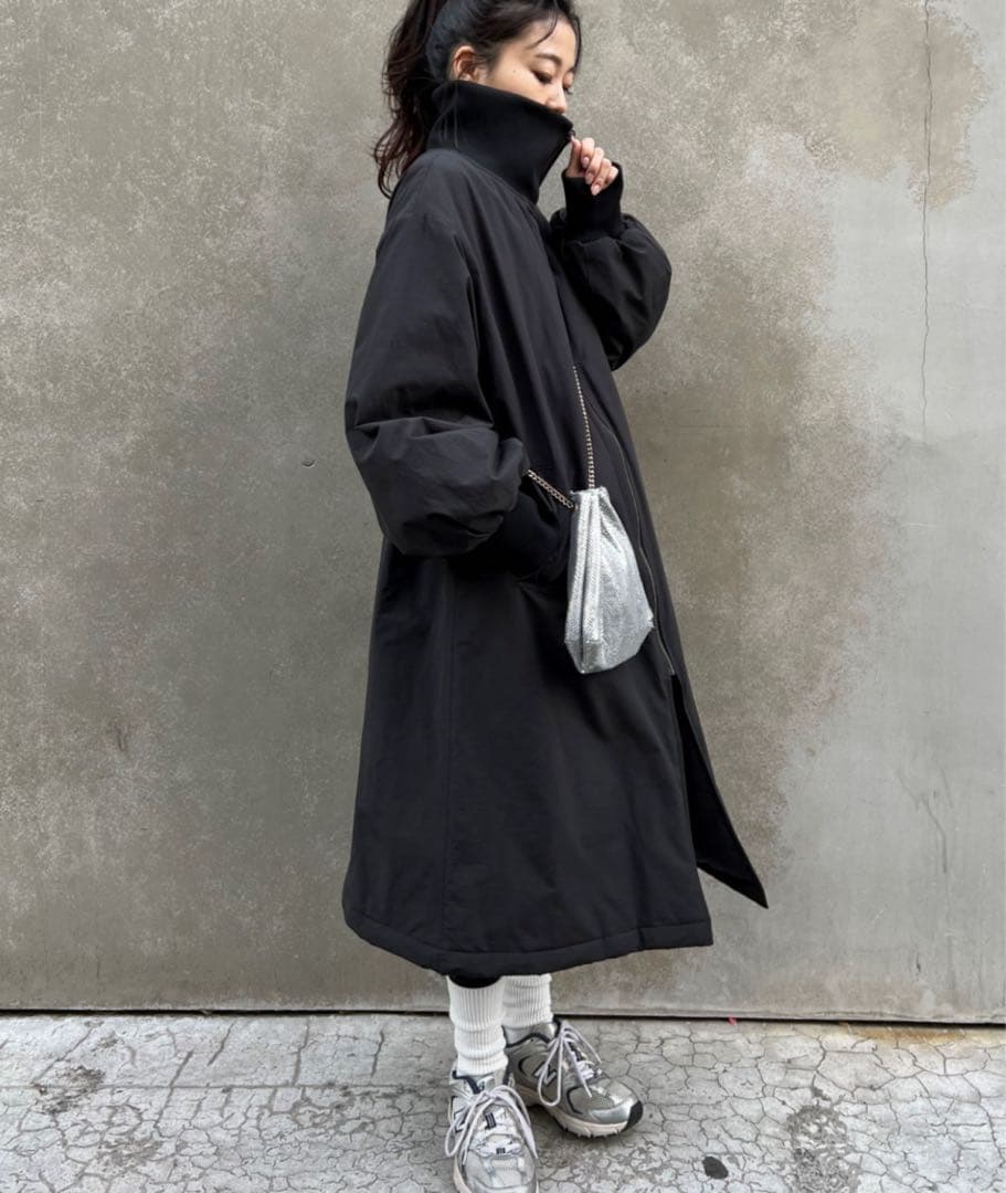 CIAOPANIC TYPY スタンドカラーボリュームスリーブコート ブラック