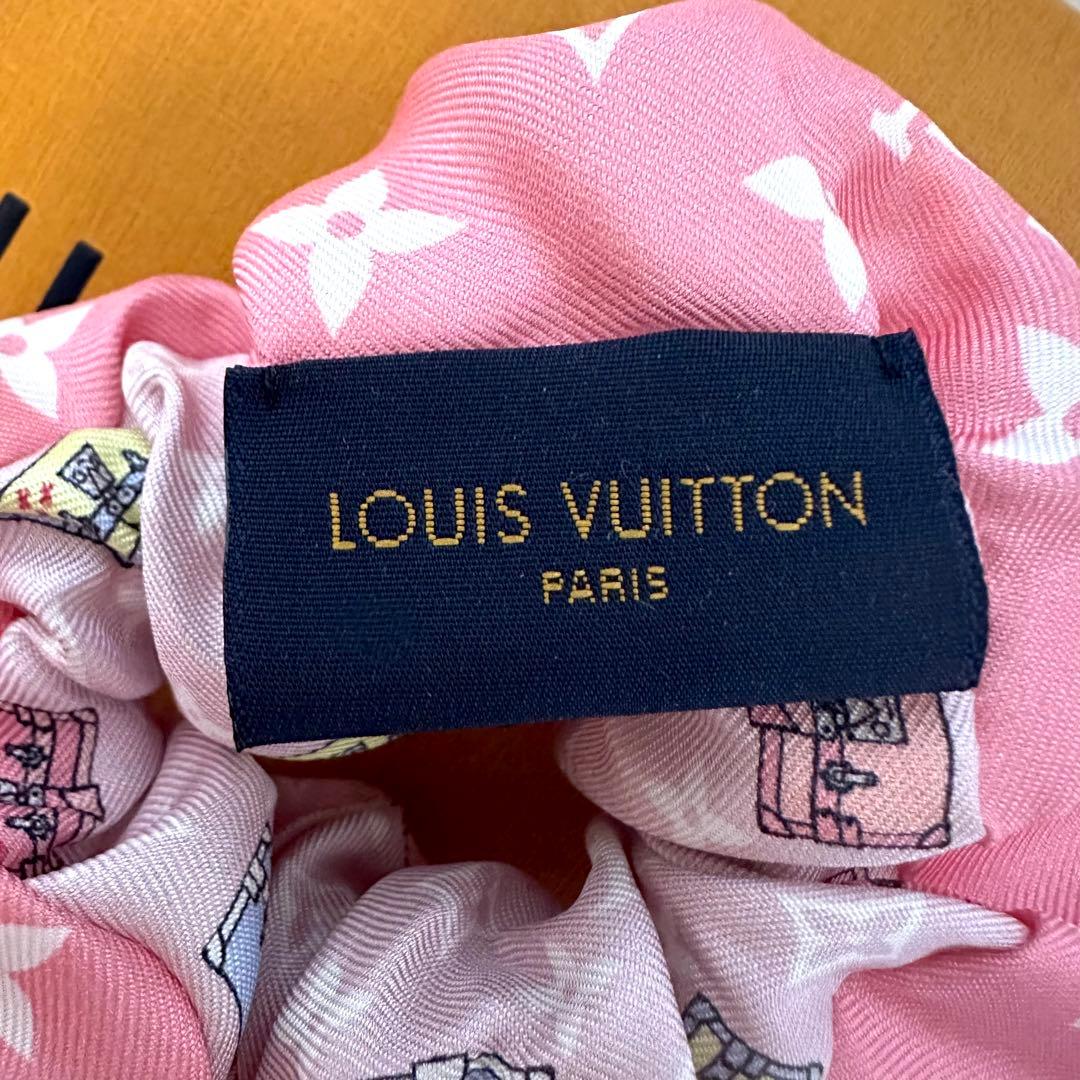 【新品】LOUIS VUITTON ヘアシュシュミニマル ピンク シルク100％