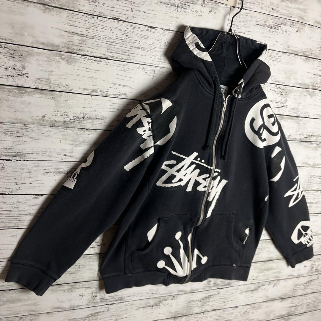 【即完モデル‼︎】STUSSY◎総柄 フルジップ パーカー D188
