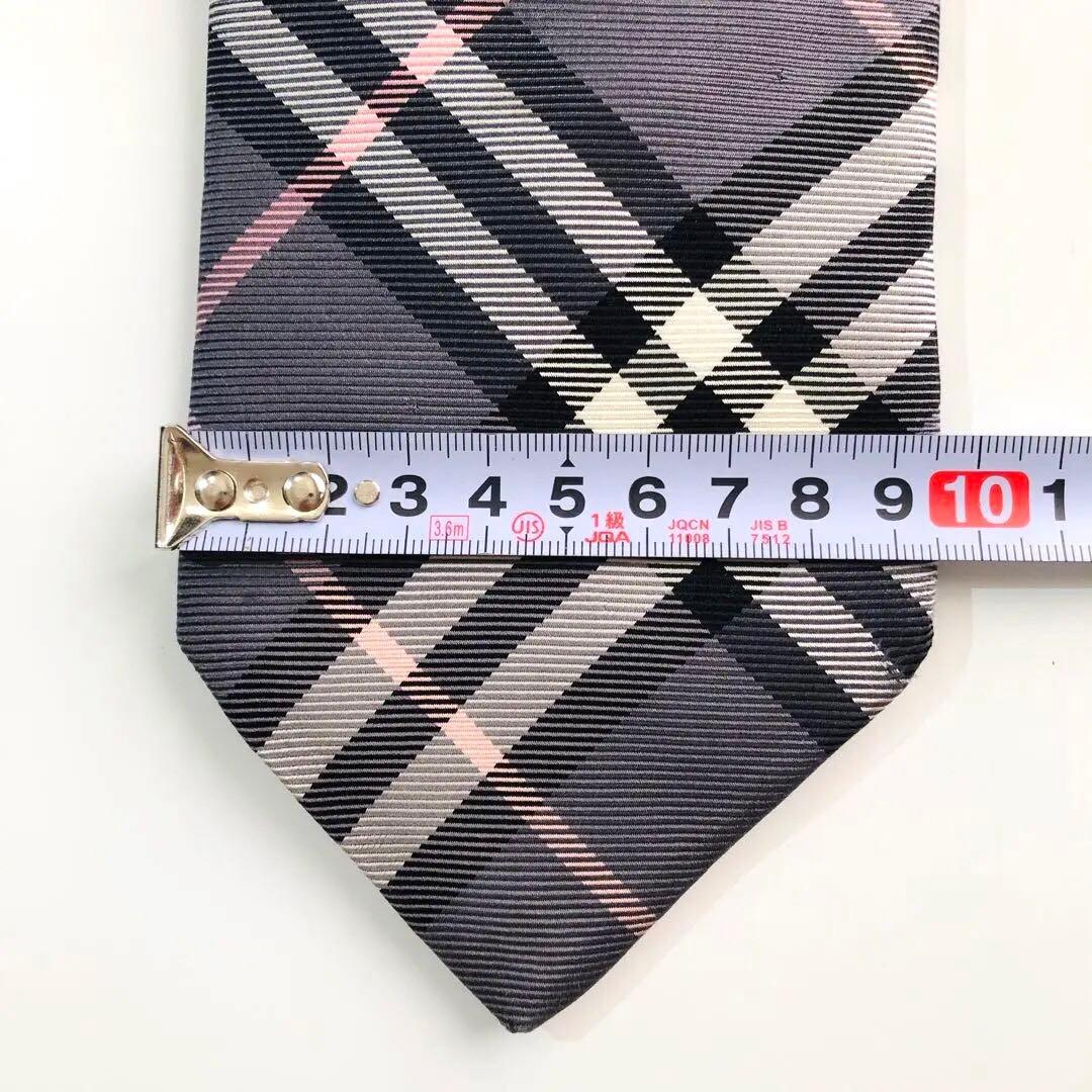 バーバリーブラックレーベル ネクタイ ノヴァチェック柄 グレー