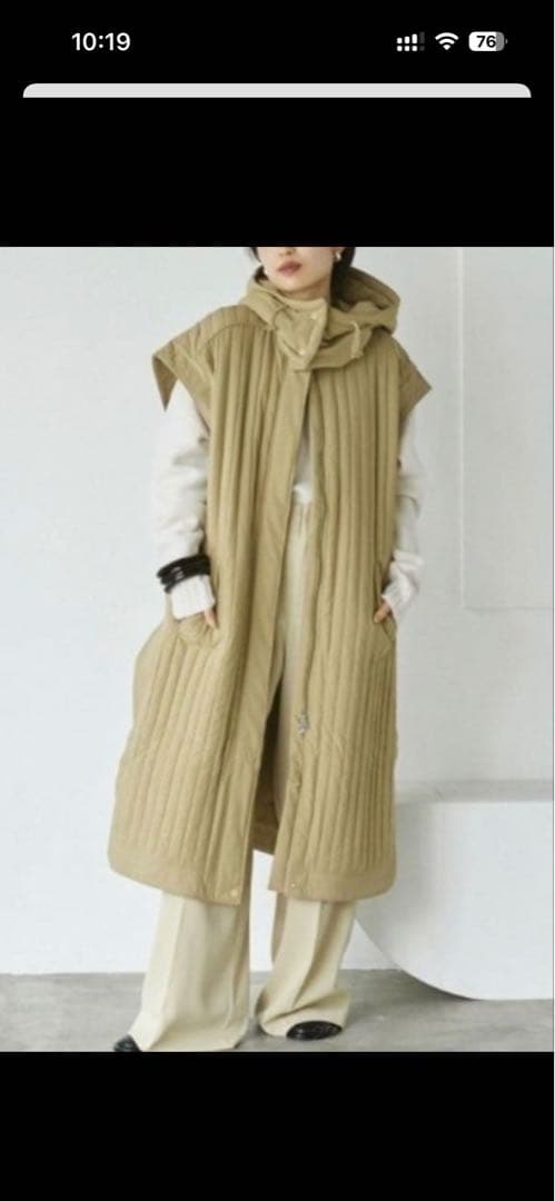 まゆ様★TODAYFUL★フード付きキルティングロングベスト★美品★