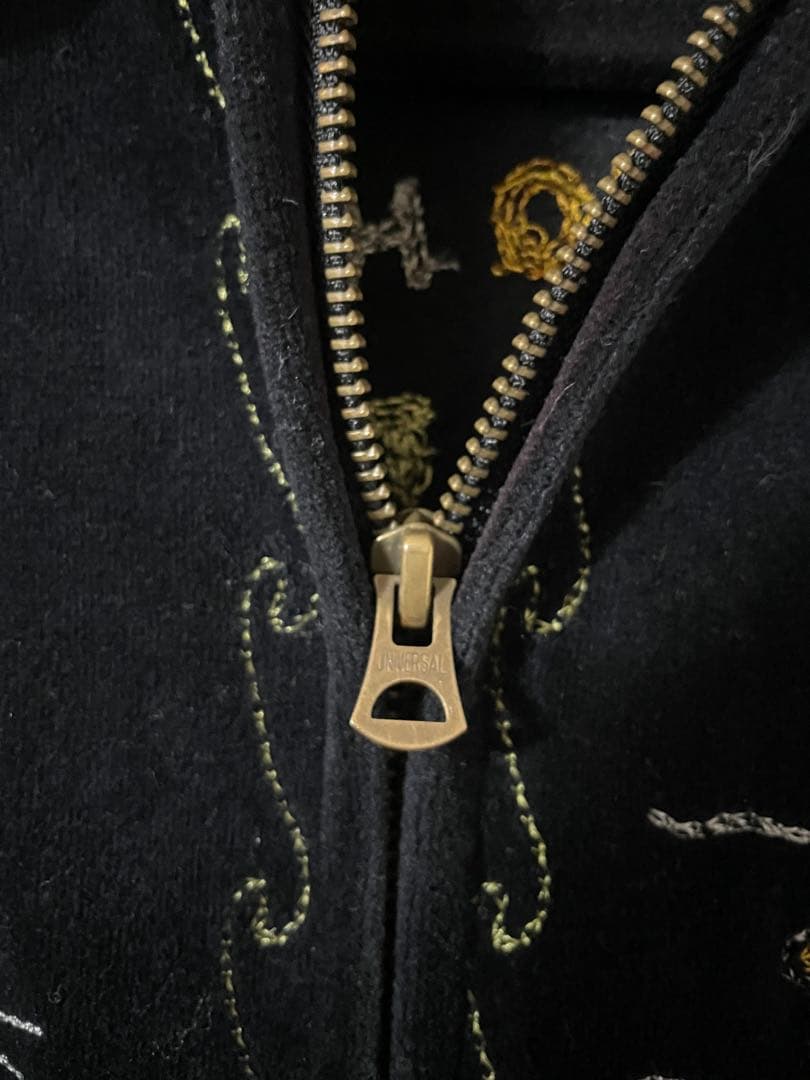 aldies メンズM パーカー　ベトジャン　スカジャン　ベロア　刺繍　ベトナム