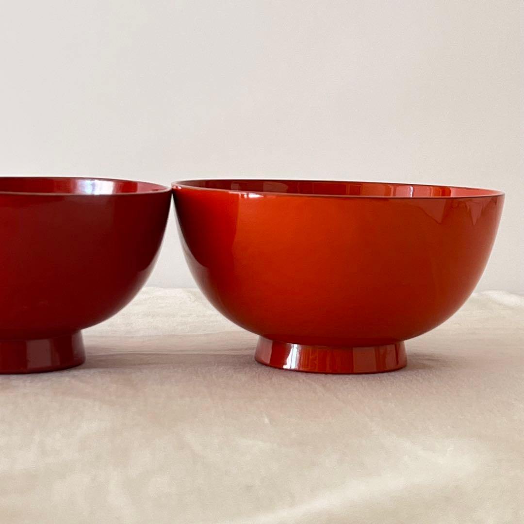 朱呂色根来椀五客　新品同様　高級漆器　蔵出し　骨董