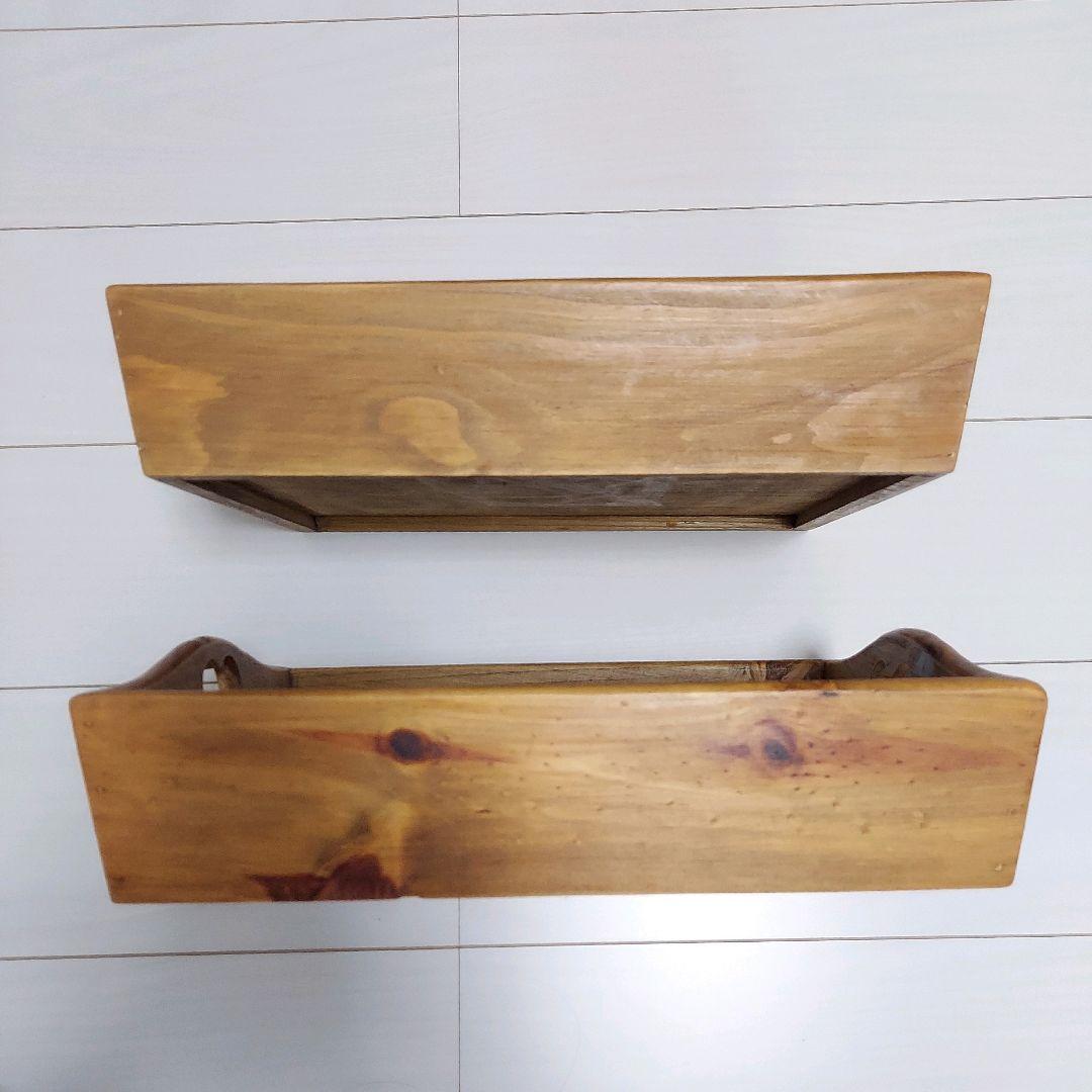 木製　ハート　ウッドプレート　引出し　トレー　２点セット