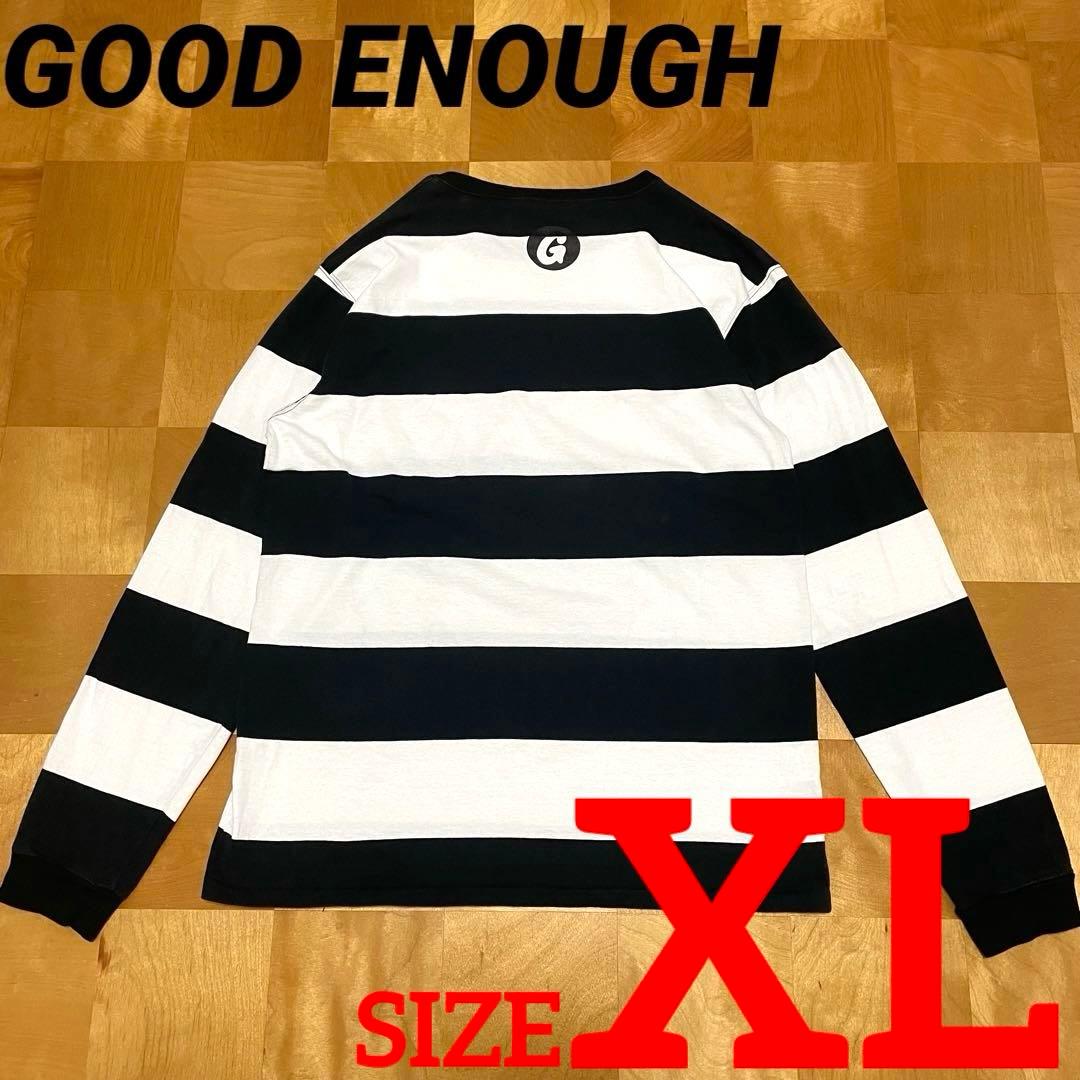 ✅激レア早い者勝ちXLサイズgoodenoughボーダーTシャツ黒白グッドイナフ