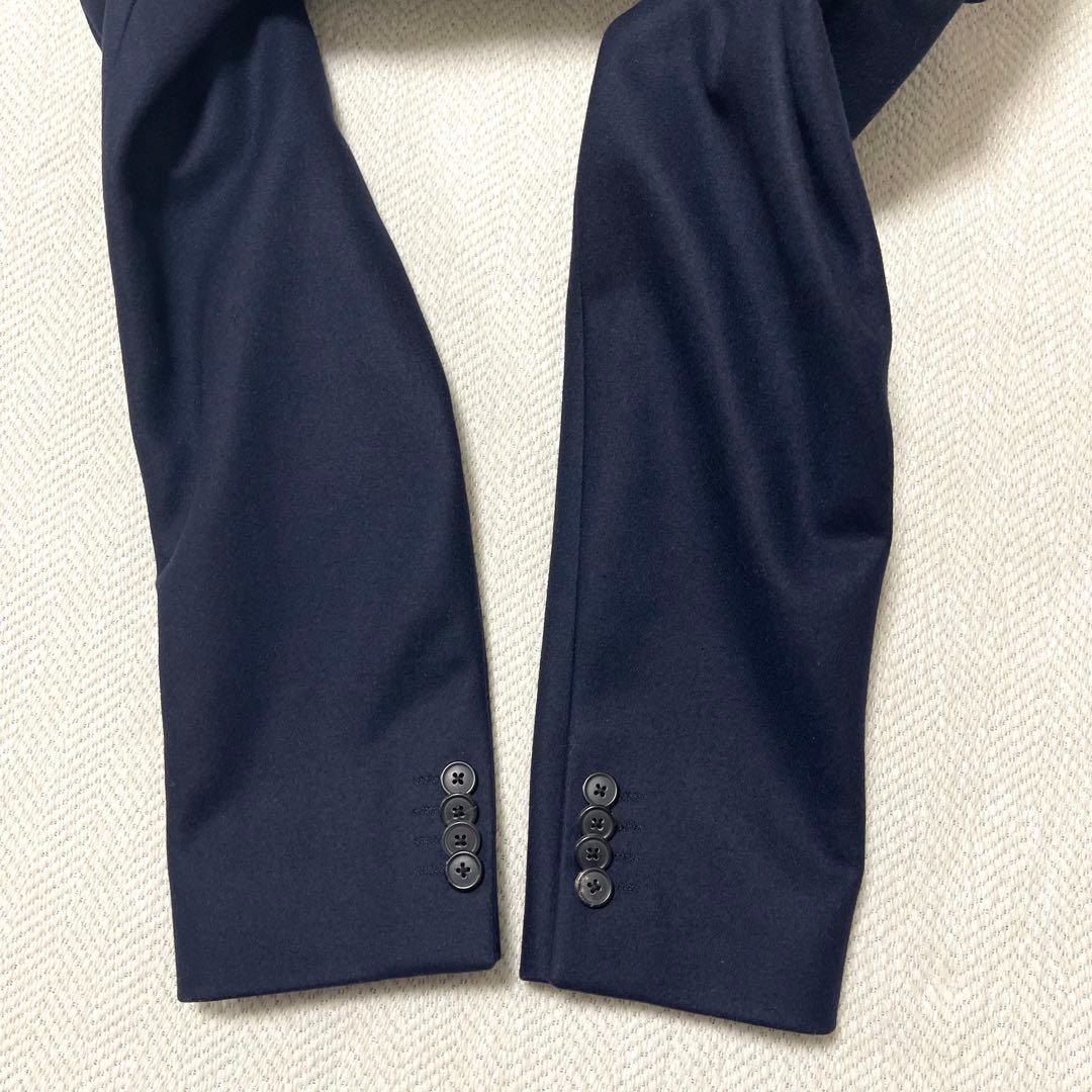 美品 Theory セオリー チェスターコート ウール カシミヤ ネイビー