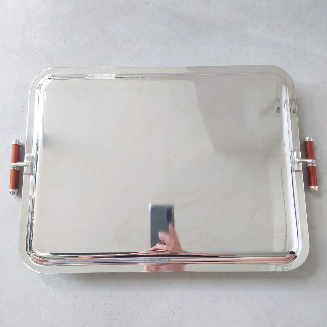 極希少 美品 クリストフル 漆 トレイ 布袋付き