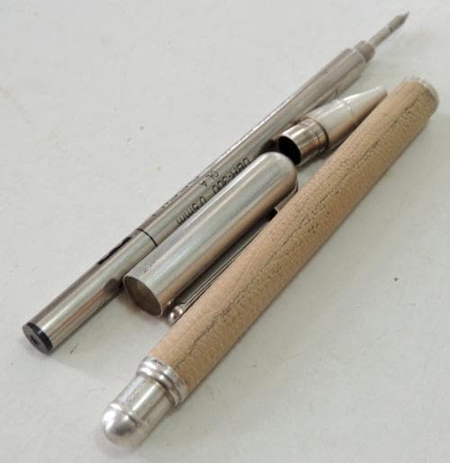 星山建一　PLUS プラス クレセント ボールペン シルバー&山羊革　\