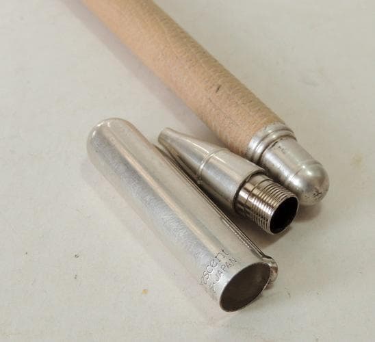 星山建一　PLUS プラス クレセント ボールペン シルバー&山羊革　\