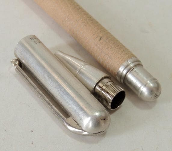 星山建一　PLUS プラス クレセント ボールペン シルバー&山羊革　\