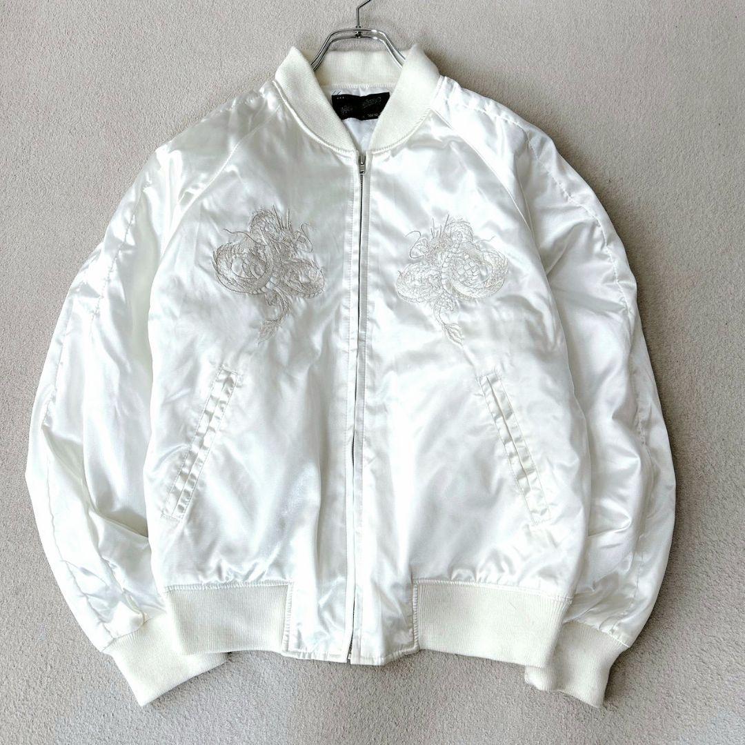 超希少 HOSHIHIME 星姫 ドラゴン スカジャン 和柄 フリー 白糸刺繍