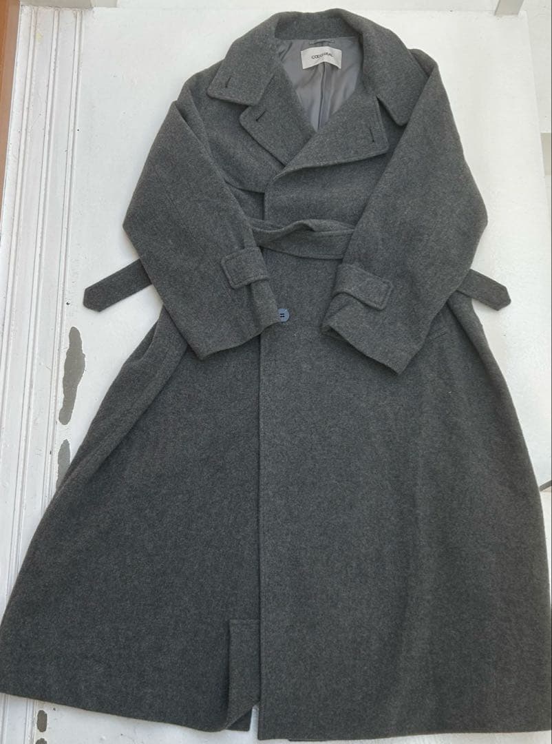 【即日発送】COCO DEAL ウールトレンチコート　グレー　Ｍサイズ