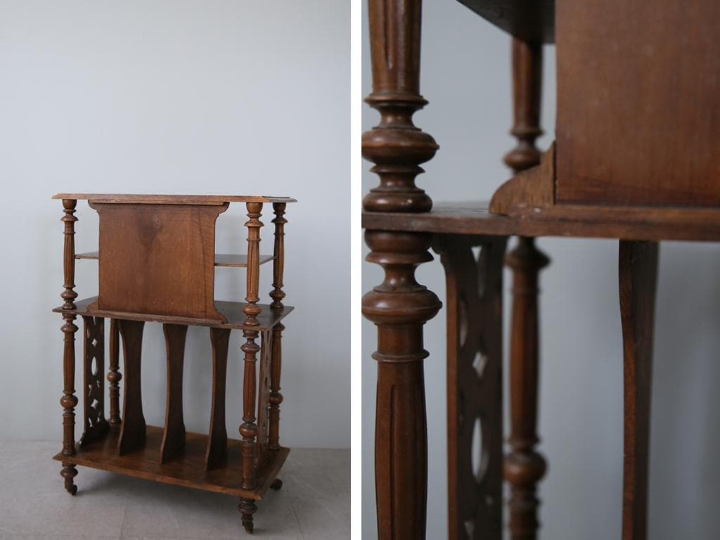 フランスアンティーク木製ミュージックシェルフ/本棚/飾り棚/楽譜立て(90-5)