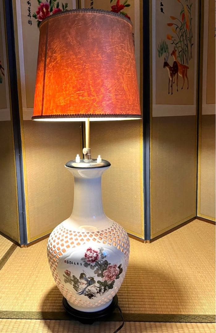 フロアスタンド ライト 陶器 インテリア 中国 ランプ