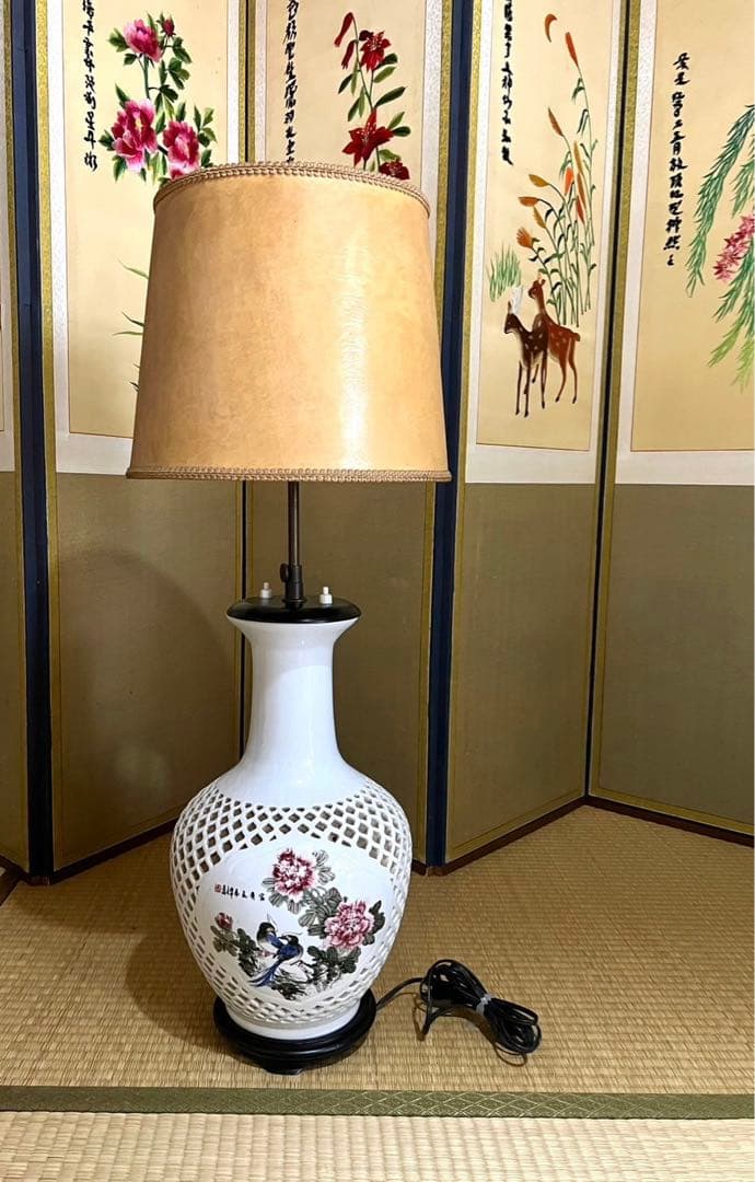 フロアスタンド ライト 陶器 インテリア 中国 ランプ