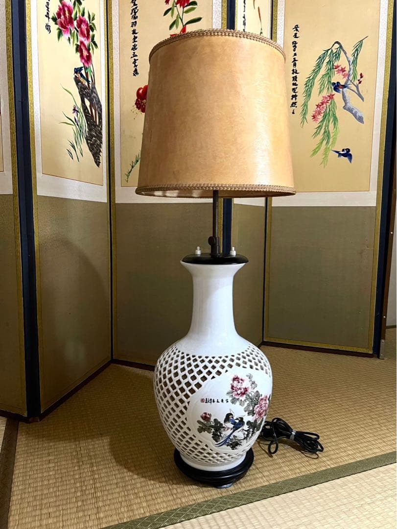 フロアスタンド ライト 陶器 インテリア 中国 ランプ