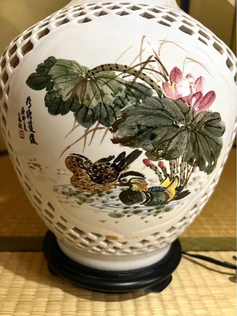 フロアスタンド ライト 陶器 インテリア 中国 ランプ